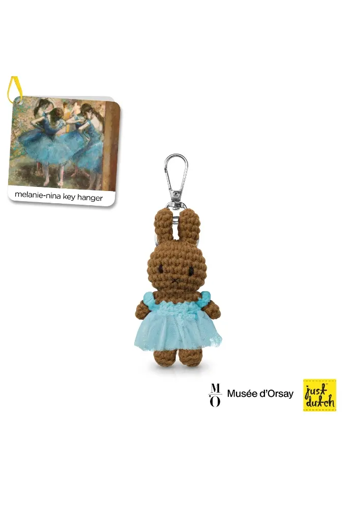 荷蘭 Just Dutch 手工編織Melanie鑰匙圈/ Musée d'Orsay/ 藍色竇加洋裝