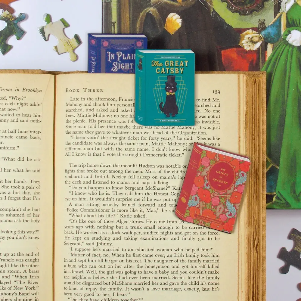 美國 galison 磁鐵書籤/ Vintage Books Shaped Magnetic Bookmarks/ 3入