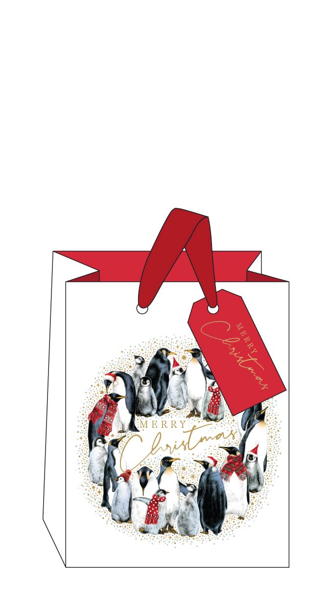 英國 ART FILE 聖誕提袋/ 中/ Polar Penguins