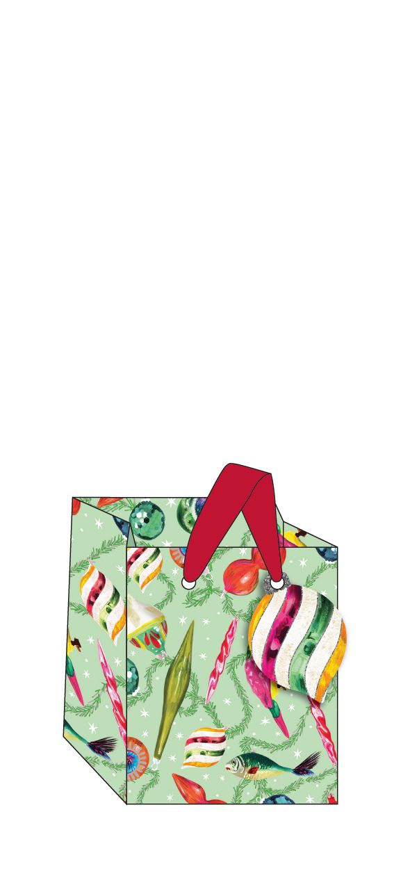 英國 ART FILE 聖誕提袋/ 小/ 正方/ Kitschmas