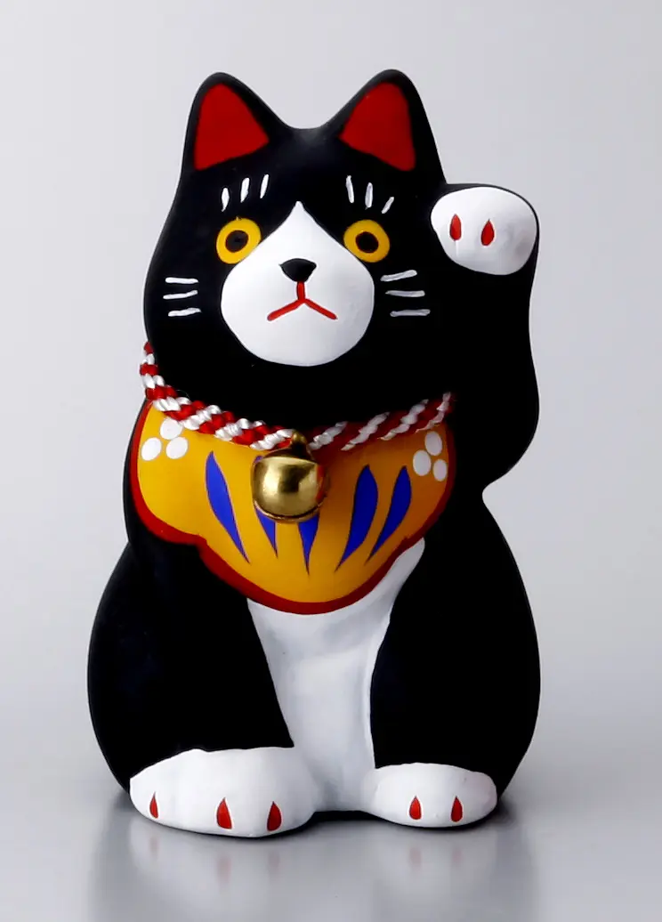 カネ三商 民芸招猫/ 黒