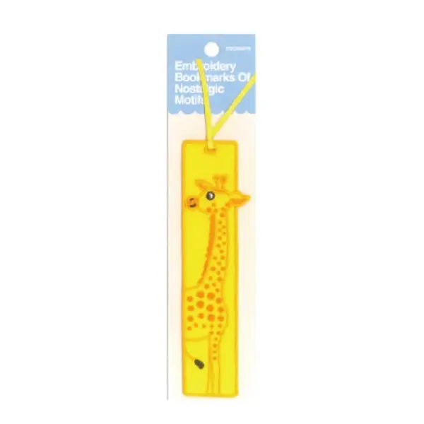 日本 TOCONUTS Animals 麻布刺繡書籤/ Giraffe
