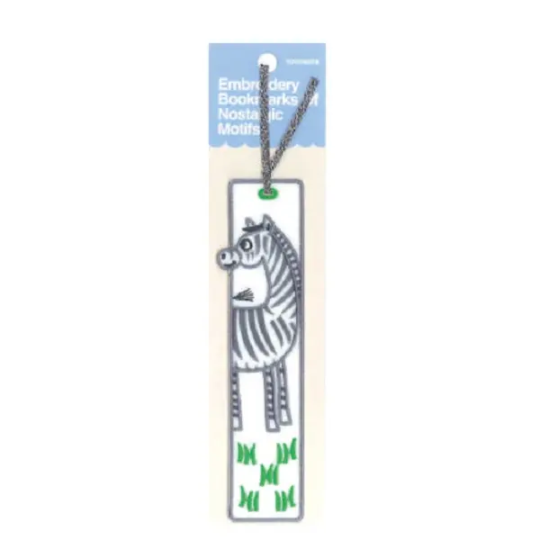 日本 TOCONUTS Animals 麻布刺繡書籤/ Zebra