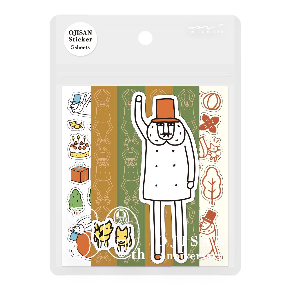 日本 MIDORI Ojisan 30th 裝飾貼紙/ A