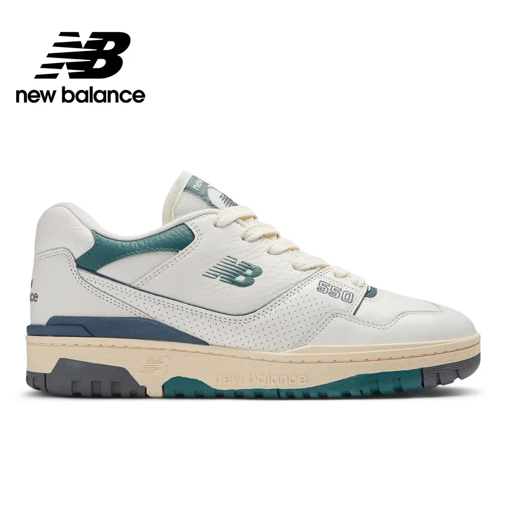 【New Balance】復古鞋_BB550PTB-D_中性_白綠色/US6.0-24cm
