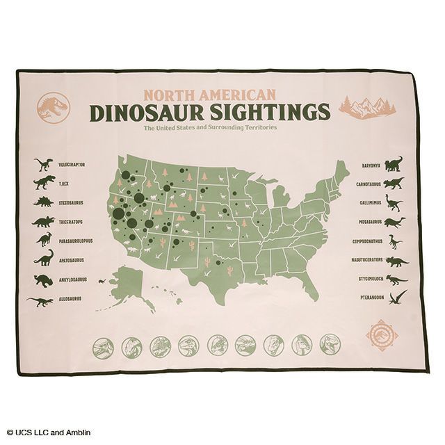 丸真 侏儸紀公園野餐墊/ Dinosaur Map
