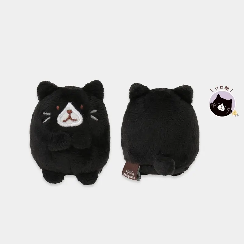 日本 HAPiNS Fuku Fuku Nyanko 玩偶/ S/ 黑助