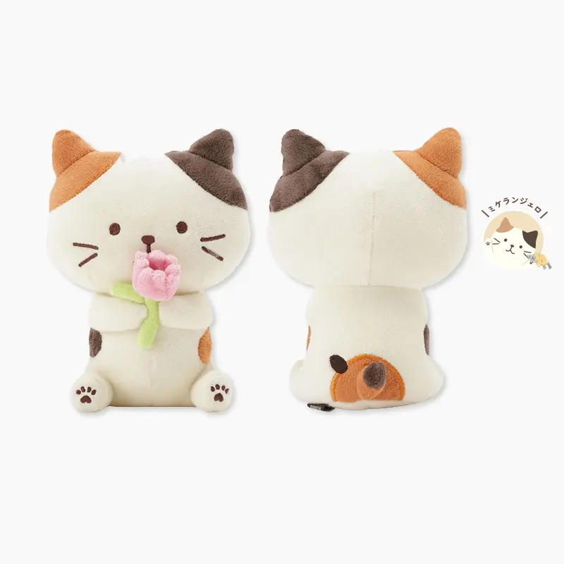 日本 HAPiNS Fuku Fuku Nyanko 表白吉祥物玩偶/ 乳酪熱烈貓