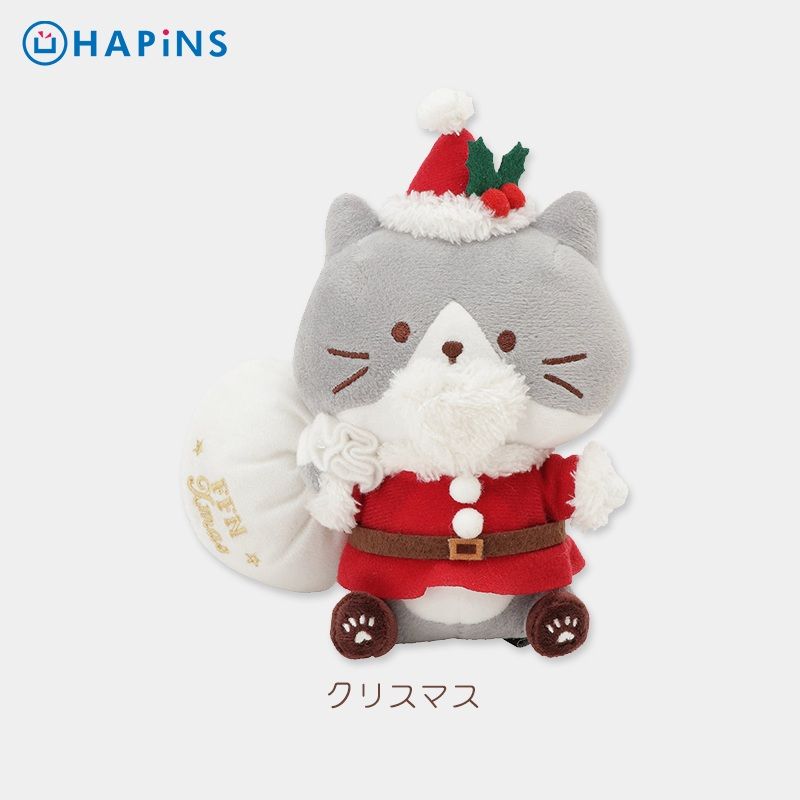 日本 HAPiNS Fuku Fuku Nyanko 耶誕系列玩偶/ 哈吉