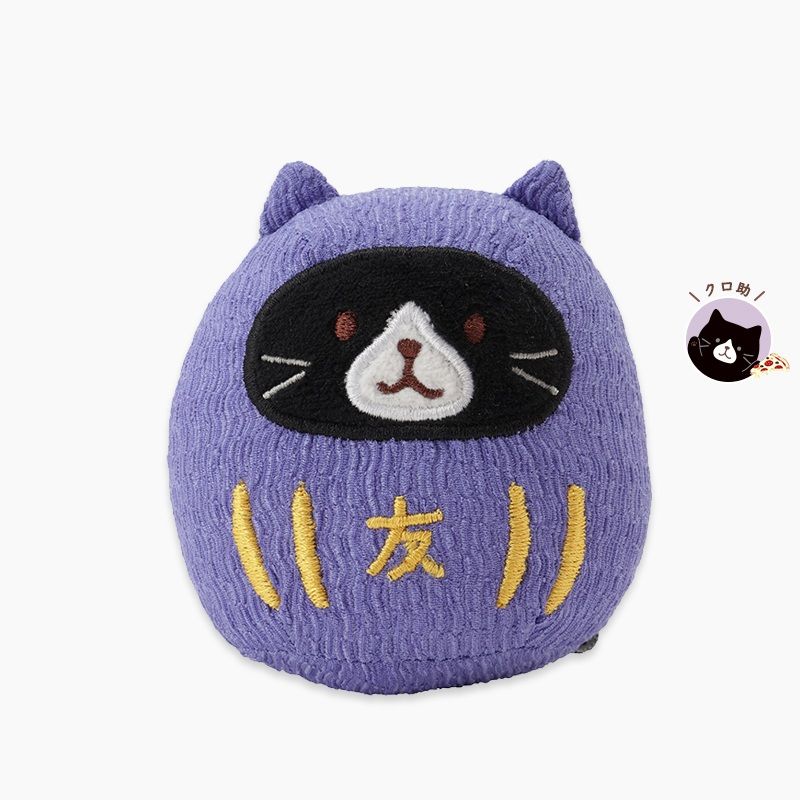 日本 HAPiNS Fuku Fuku Nyanko 祈福不倒翁玩偶/ 黑助