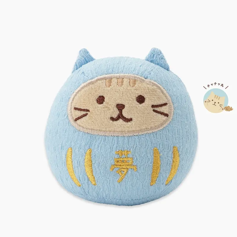 日本 HAPiNS Fuku Fuku Nyanko 祈福不倒翁玩偶/ 茶茶丸