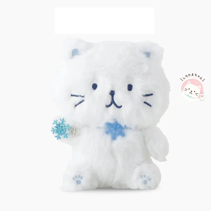 日本 HAPiNS Fuku Fuku Nyanko 雪花系列吉祥物玩偶/ 白團子