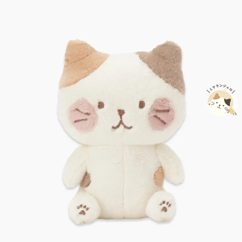 日本 HAPiNS Fuku Fuku Nyanko 腮紅系列吉祥物玩偶/ 米開朗基羅