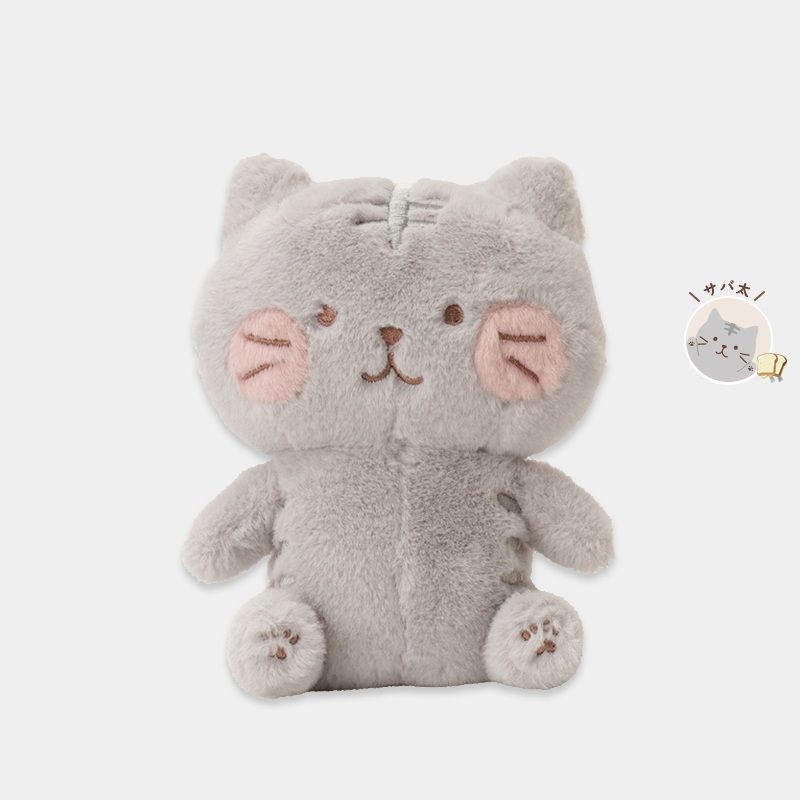 日本 HAPiNS Fuku Fuku Nyanko 腮紅系列吉祥物玩偶/ 鯖太