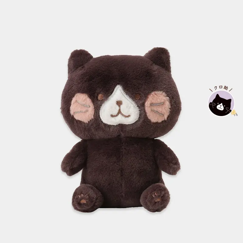 日本 HAPiNS Fuku Fuku Nyanko 腮紅系列吉祥物玩偶/ 黑助