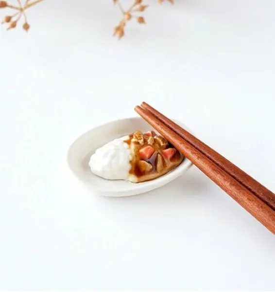 日本 五百代窯美濃燒 箸置/ 咖哩飯