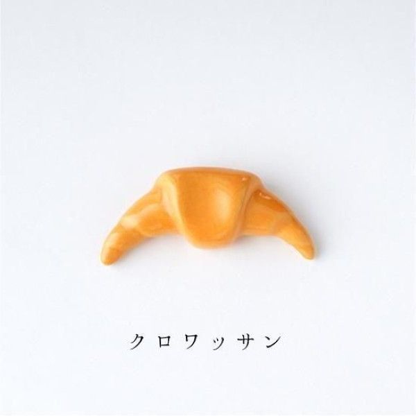 日本 五百代窯美濃燒 箸置/ 法式可頌