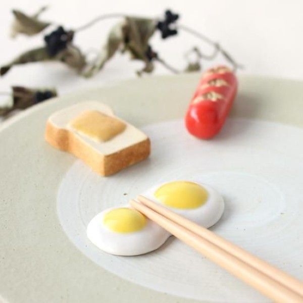 日本 五百代窯美濃燒 箸置/ 太陽蛋