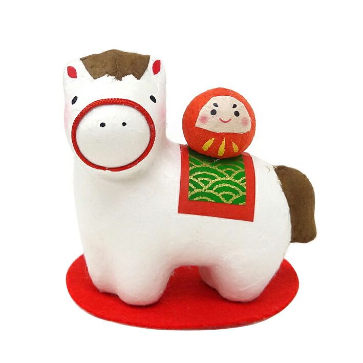 龍虎堂 和紙達磨乘馬擺飾
