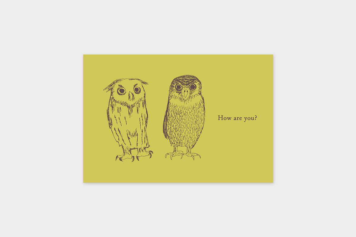 日本 TOUCH & FLOW 活版印刷明信片/ Kanagawa Kamome Owl