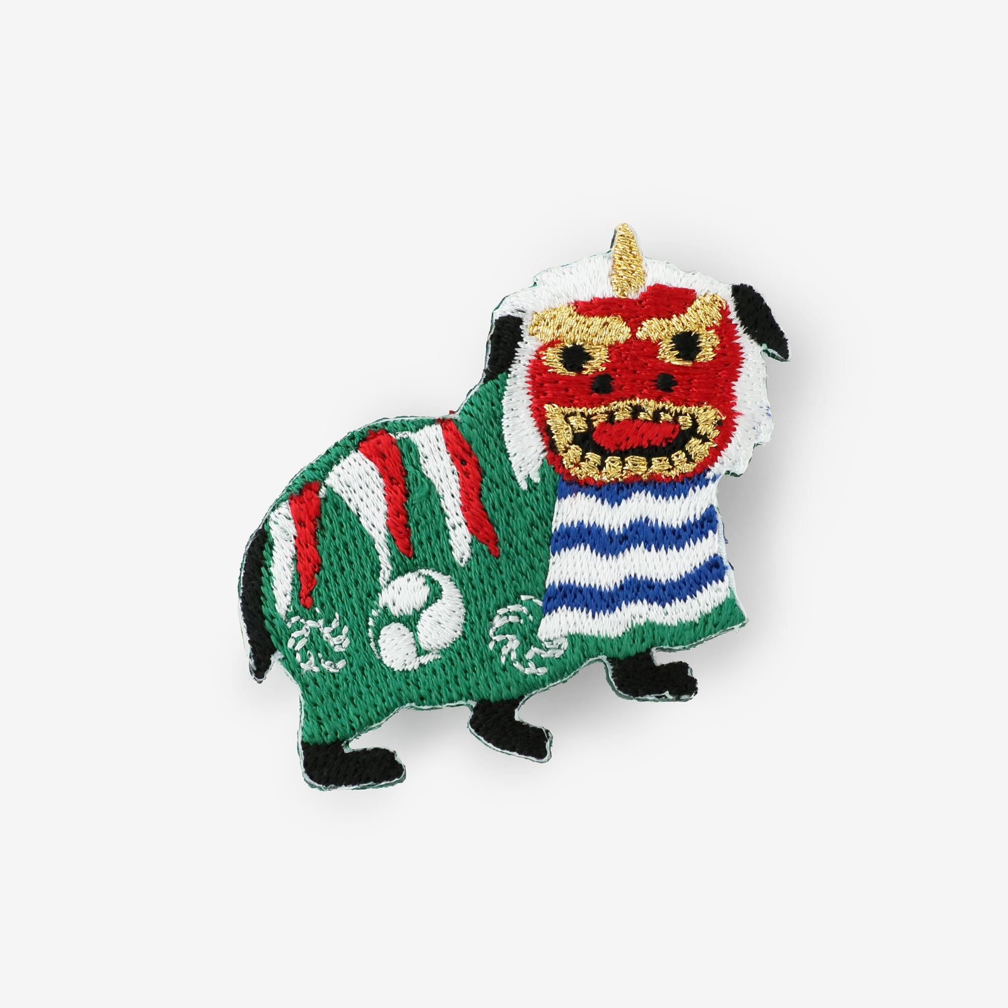 日本 SOU．SOU 刺繡胸章/ 京獅子舞 緑