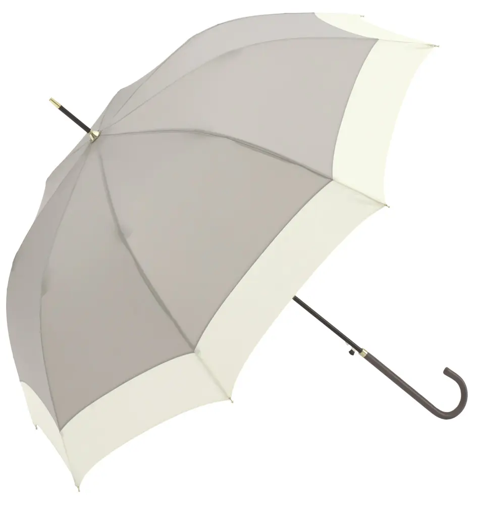 日本 because 晴雨兩用 UV80% 抗風長傘/ Bicolor Jump Grey