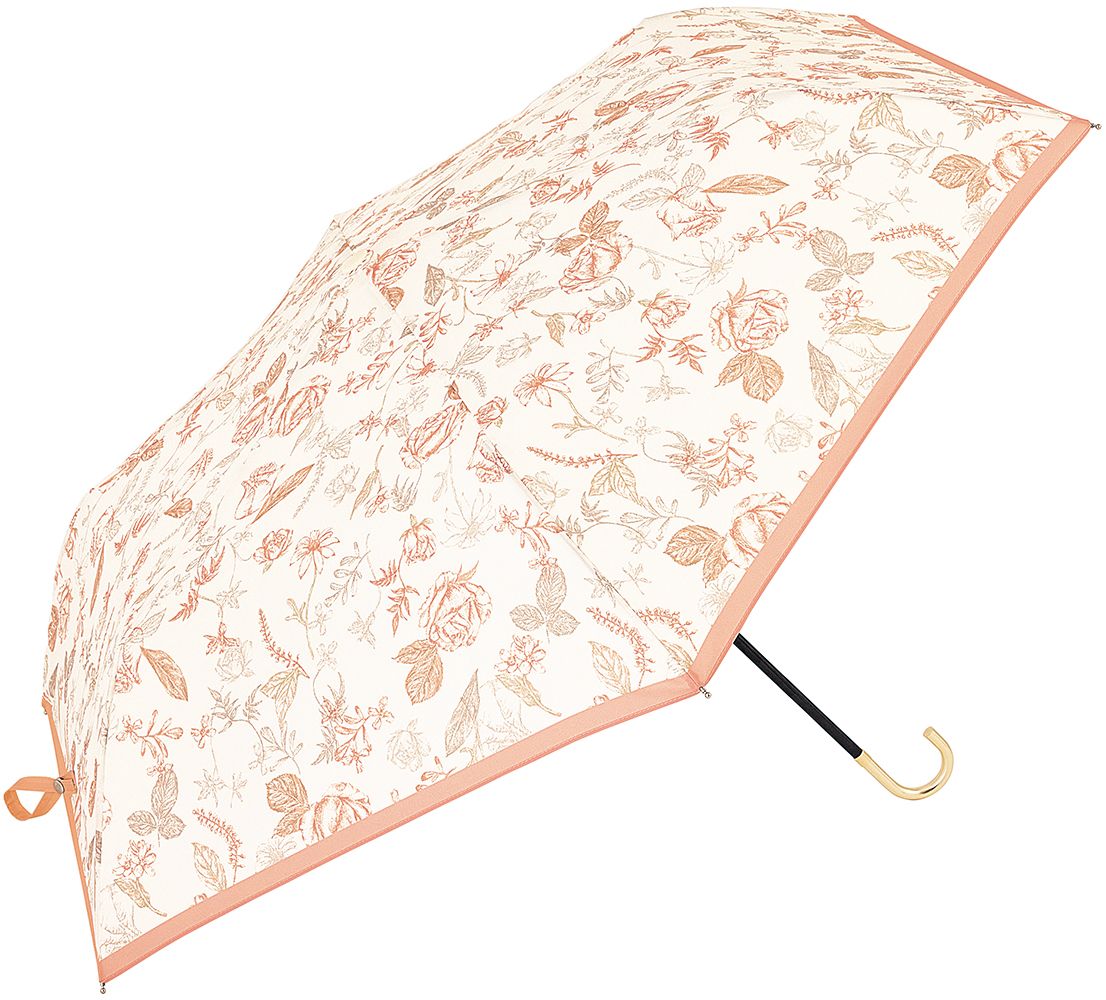 日本 because 晴雨兩用 UV80% 折傘/ Botanical Flower Pink