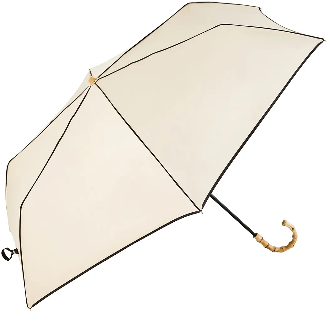 日本 because 晴雨兩用 UV99.9% 大傘面折傘/ Piping Large Beige