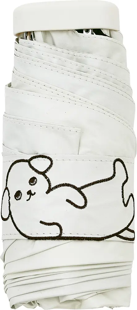日本 because 晴雨兩用 UV99.9% 折疊傘/ Odekake Dog White