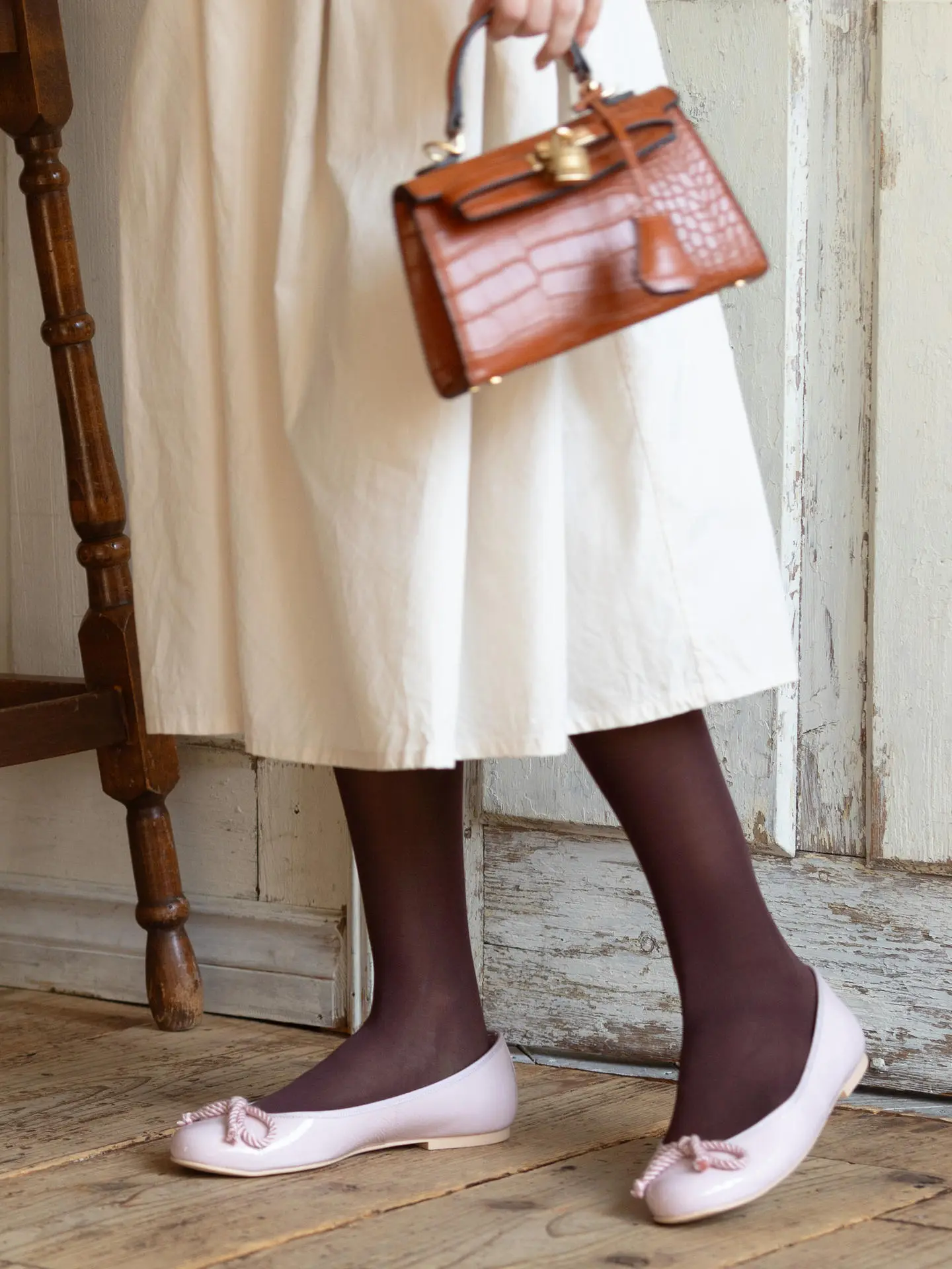 日本 Tabio Pufty25丹柔軟絲襪/ 24/ Plum Brown