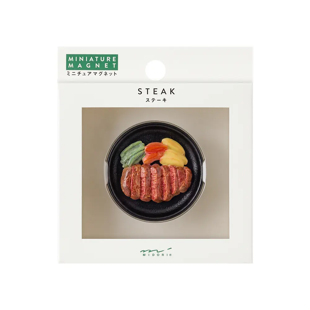 日本 MIDORI 和食微縮磁鐵/ 牛排