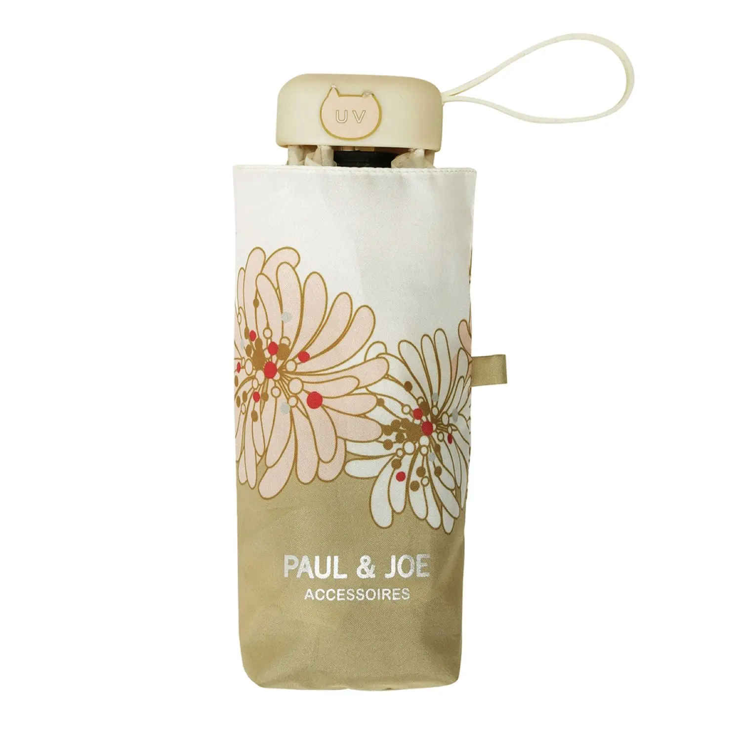 日本 PAUL & JOE ACCESSOIRES Compact UV 晴雨兩用折傘/ Chrysanthemum Beige