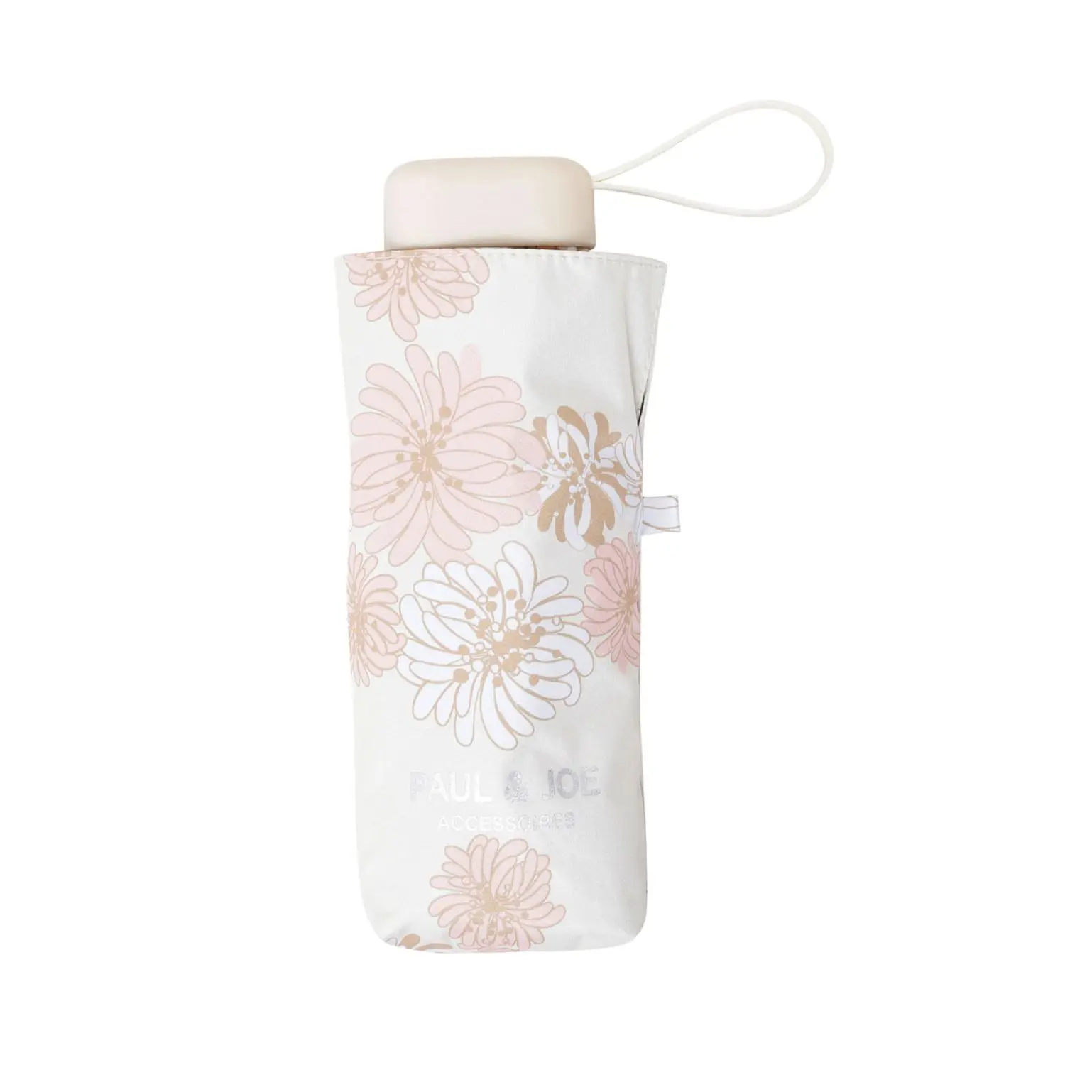 日本 PAUL & JOE ACCESSOIRES UV99.9晴雨兩用遮熱折傘/ Chrysanthemum White