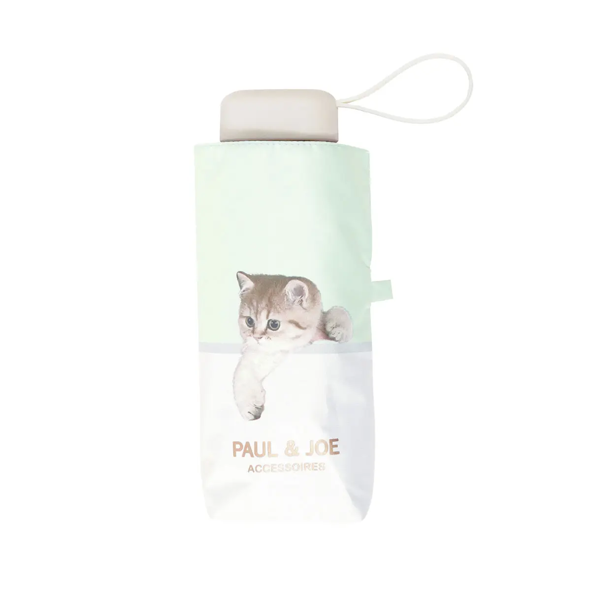 日本 PAUL & JOE ACCESSOIRES UV99.9晴雨兩用遮熱折傘/ Swing Nounette Mint Green