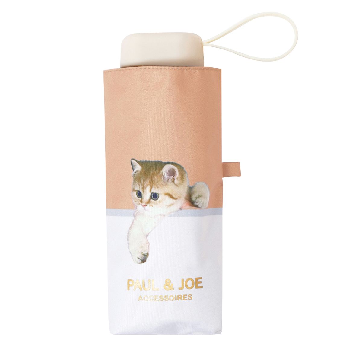日本 PAUL & JOE ACCESSOIRES UV99.9晴雨兩用遮熱折傘/ Swing Nounette Beige