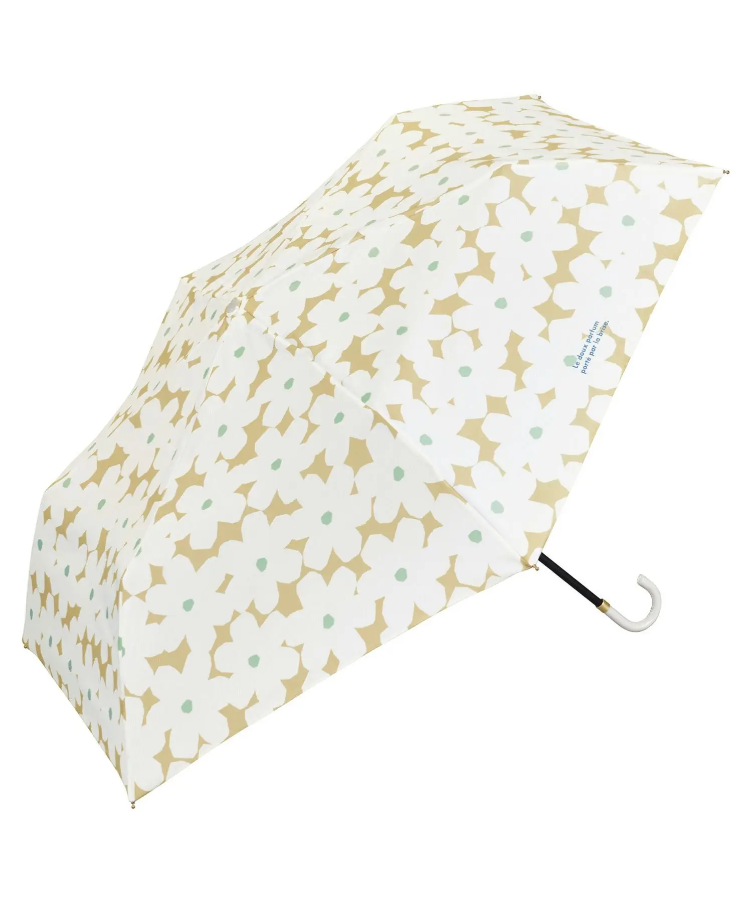日本 Wpc. 晴雨兩用 UV80%折傘/ Florage Beige