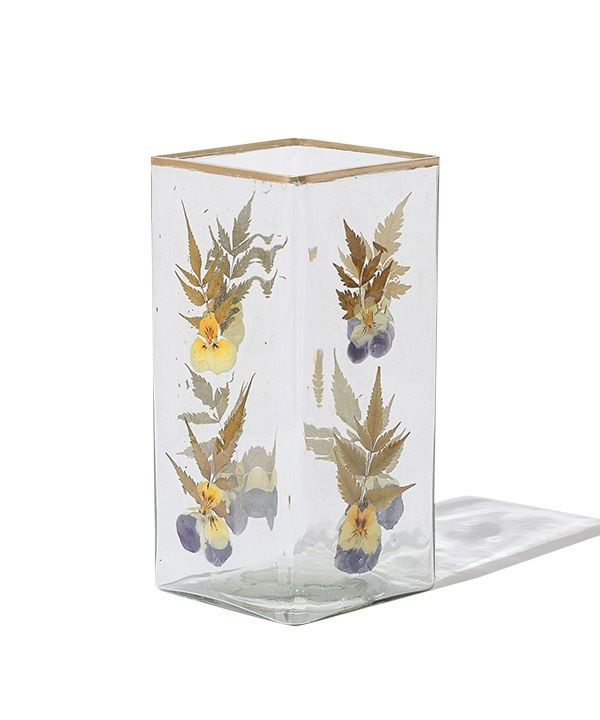 日本 artipur COTTAGE 乾燥花方形玻璃花器
