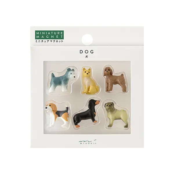 日本 MIDORI 立體磁鐵/ 6入組/ Dog C