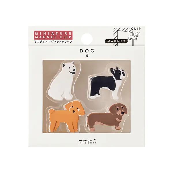 日本 MIDORI 磁吸文具夾/ 4入組/ Dog A