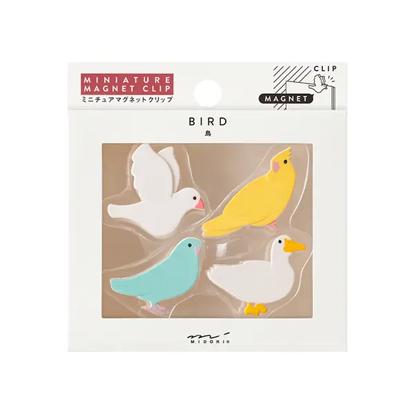 日本 MIDORI 磁吸文具夾/ 4入組/ Bird A