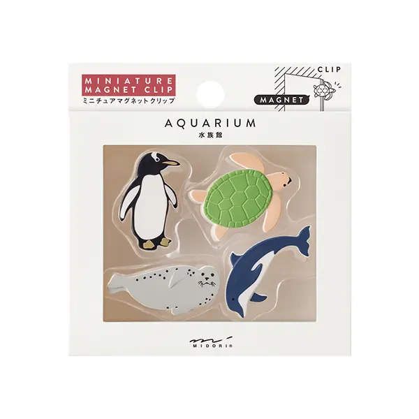 日本 MIDORI 磁吸文具夾/ 4入組/ Aquarium A