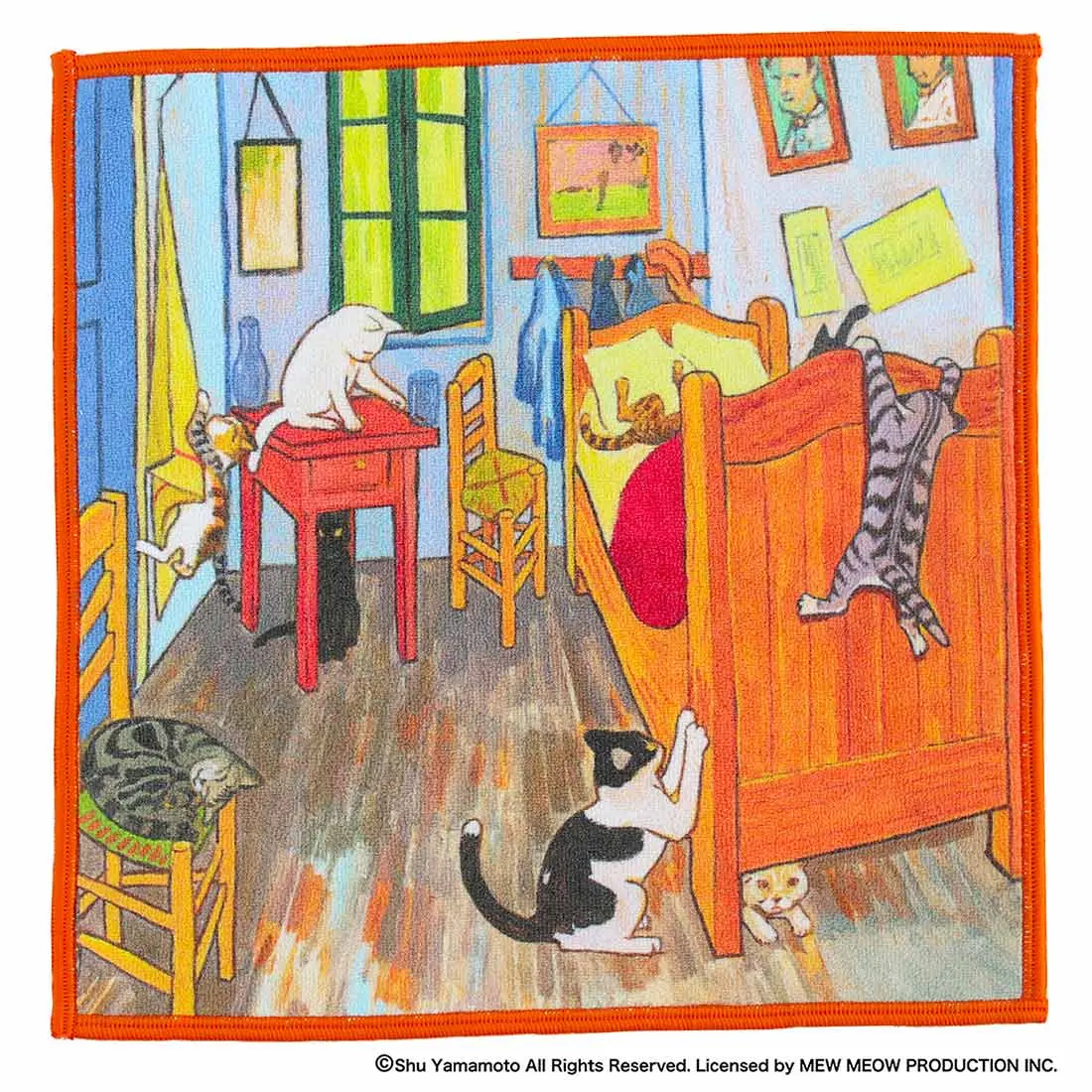 日本 Cat Art 拭鏡布/ 在貓咪的臥室/ 文森．威廉．梵喵