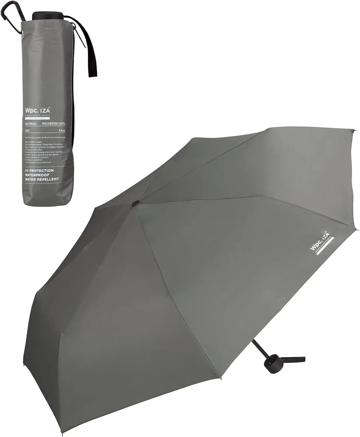 日本 Wpc. IZA 完全遮光UV100%抗風折傘/ Wind Resistance Grey