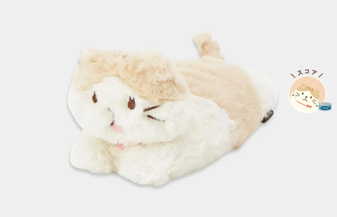 日本 HAPiNS Fuku Fuku Nyanko 毛絨絨趴趴貓玩偶/ 蘇格亞