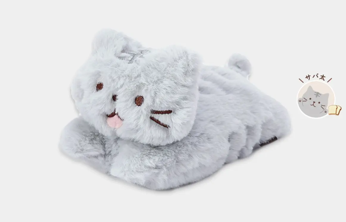 日本 HAPiNS Fuku Fuku Nyanko 毛絨絨趴趴貓玩偶/ 鯖太