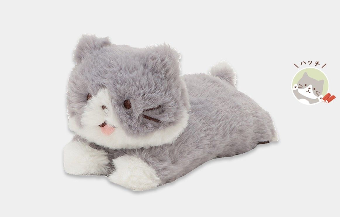 日本 HAPiNS Fuku Fuku Nyanko 毛絨絨趴趴貓玩偶/ 哈吉