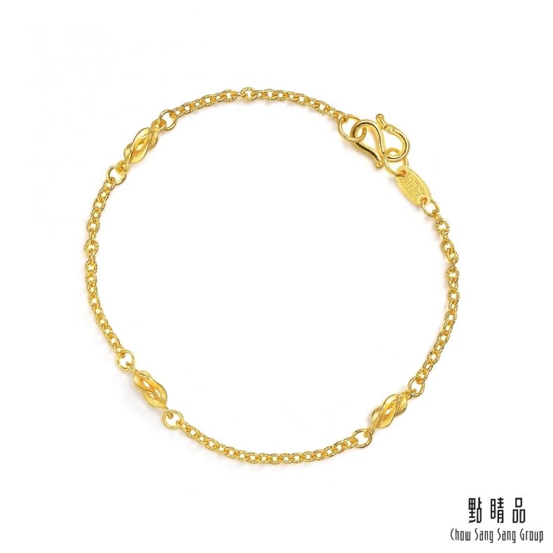 點睛品 簡約優美黃金手鍊_計價黃金