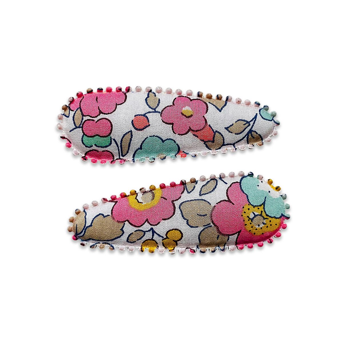 Josie Joan's Poppy碎花布面髮夾/ L/ 1組2入