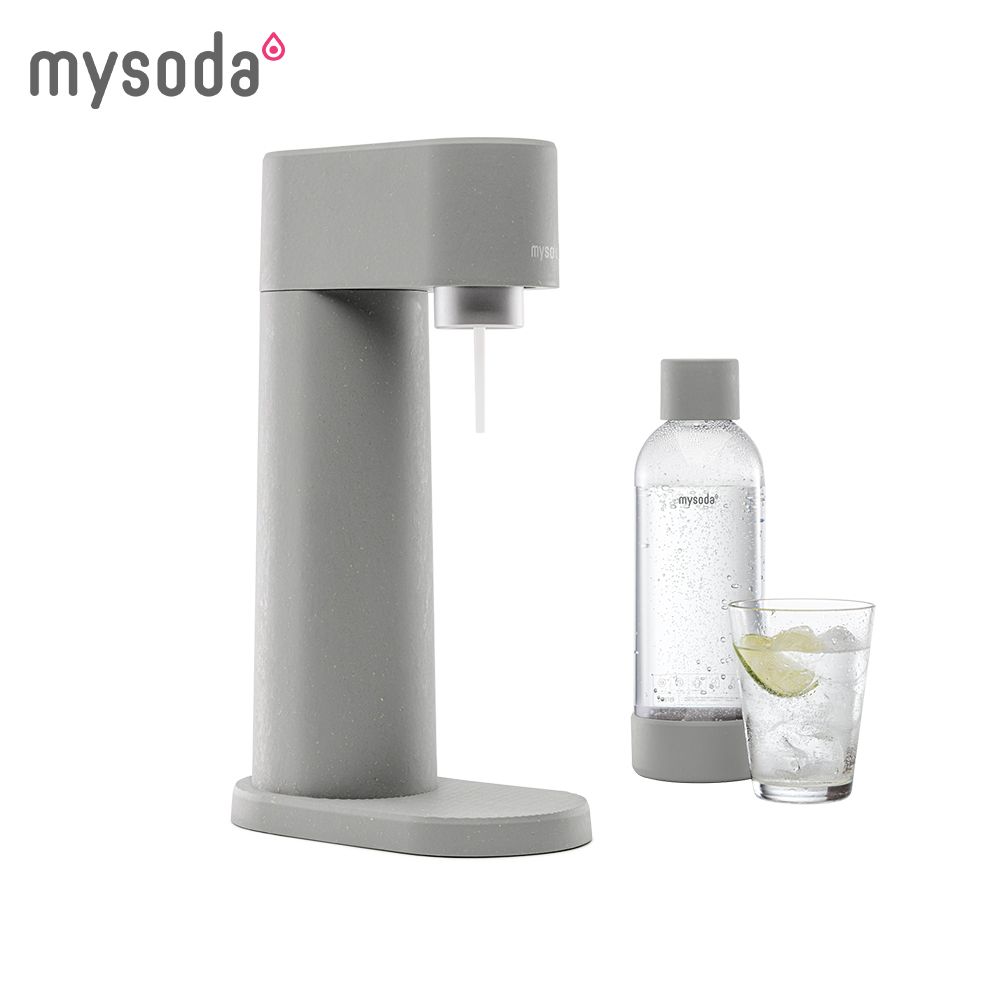 【加碼贈水瓶2入】mysoda北歐木質氣泡水機(灰)WD002-MG