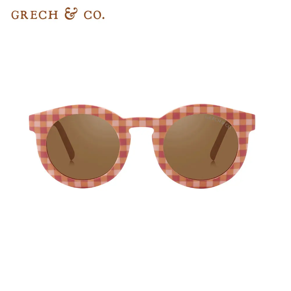 護眼也要時尚可愛➤Grech&Co. 偏光太陽眼鏡v3升級款/ 兒童/ 格紋粉